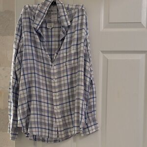 Frank & Eileen Blue and White Plaid Button-Down Shirt